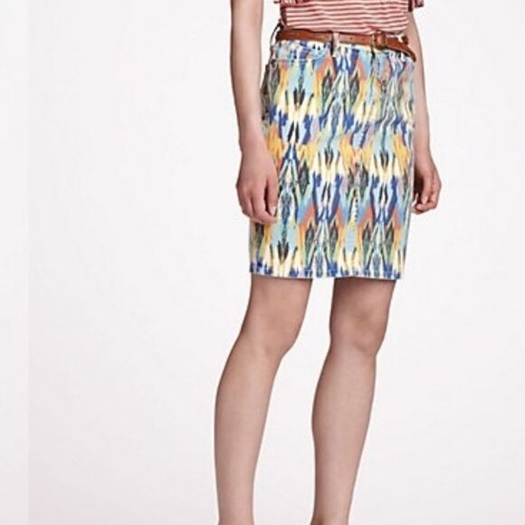 Current Elliott stiletto pencil skirt Multi arrow Ikat sz.28 - Picture 2 of 15